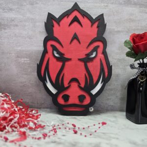 laser cut layered wood arkansas razorback wall hanging