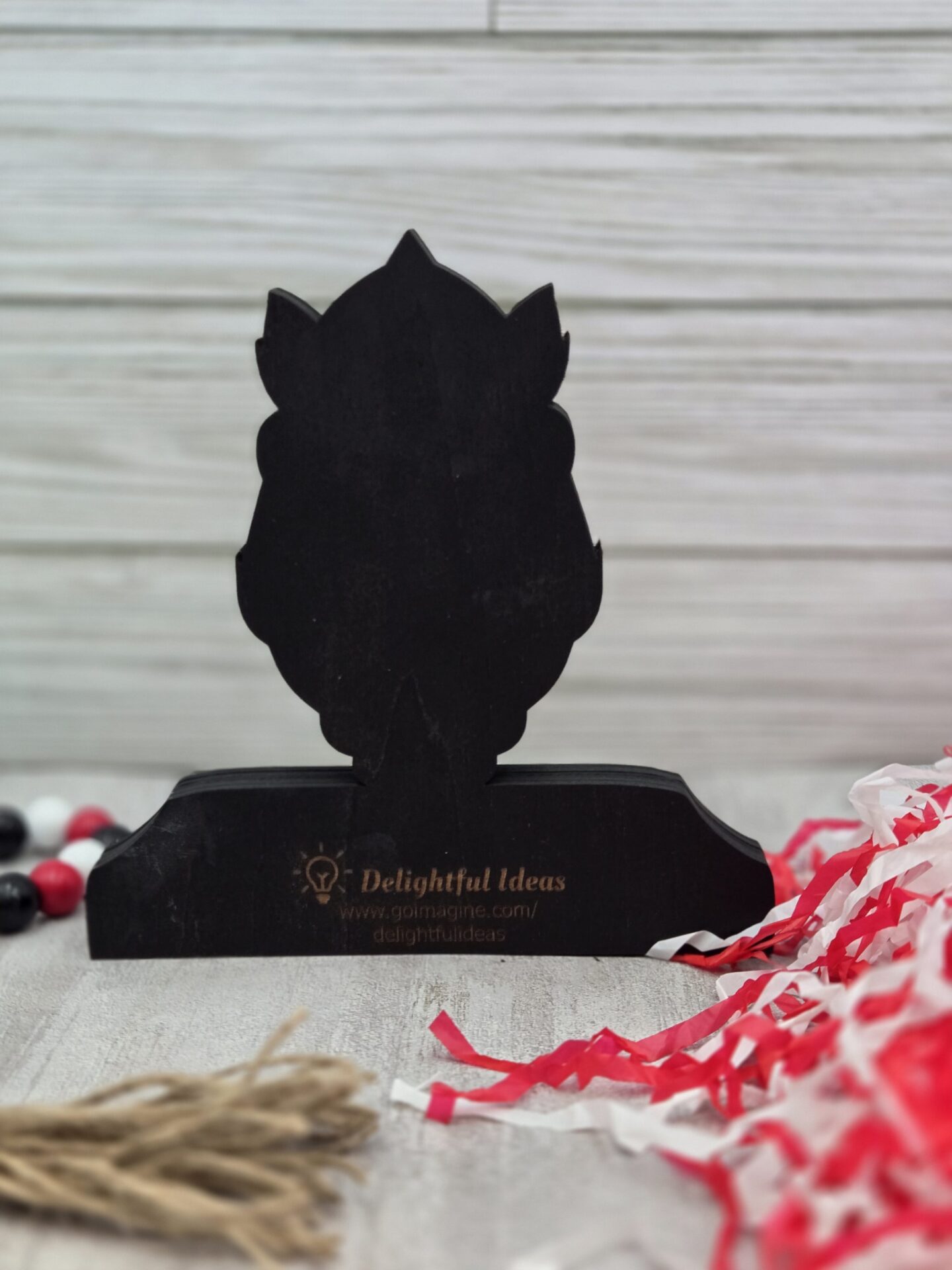 laser cut layered wood arkansas razorback shelf sitter