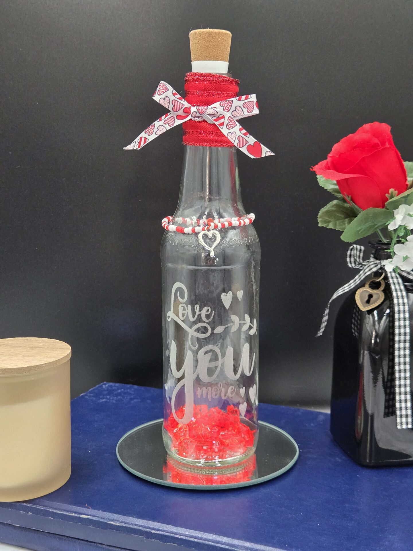 love you more lighted bottle | usb rechargeable valentine decor
