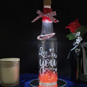 love you more lighted bottle | usb rechargeable valentine decor