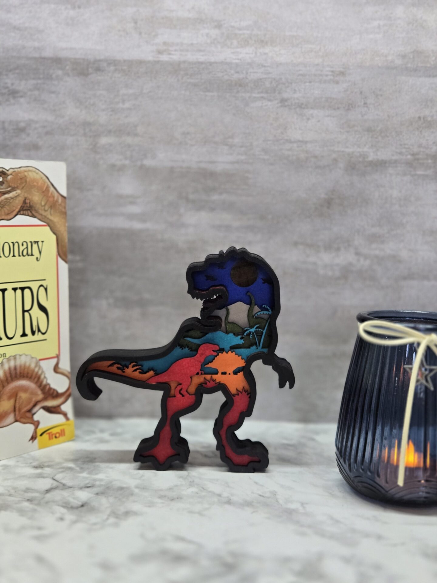 3d layered t rex wood decor | laser cut dinosaur shelf art 3d layered t rex wood decor | laser cut dinosaur shelf art