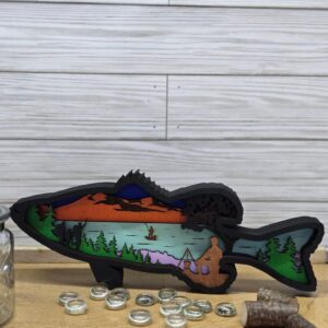 3d layered bass wood decor – laser cut fishing wall or shelf art for cabin, lake house & man cave 3d layered bass wood decor – laser cut fishing wall or shelf art for cabin, lake house & man cave