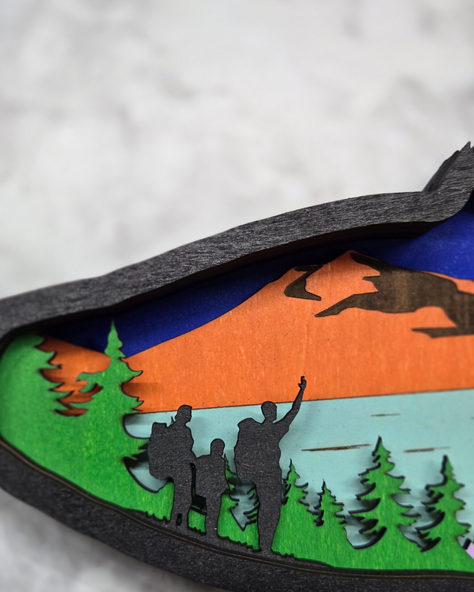 3d layered bass wood decor – laser cut fishing wall or shelf art for cabin, lake house & man cave