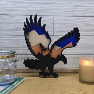 Home 3d layered eagle wood decor | majestic mountain eagle shelf art