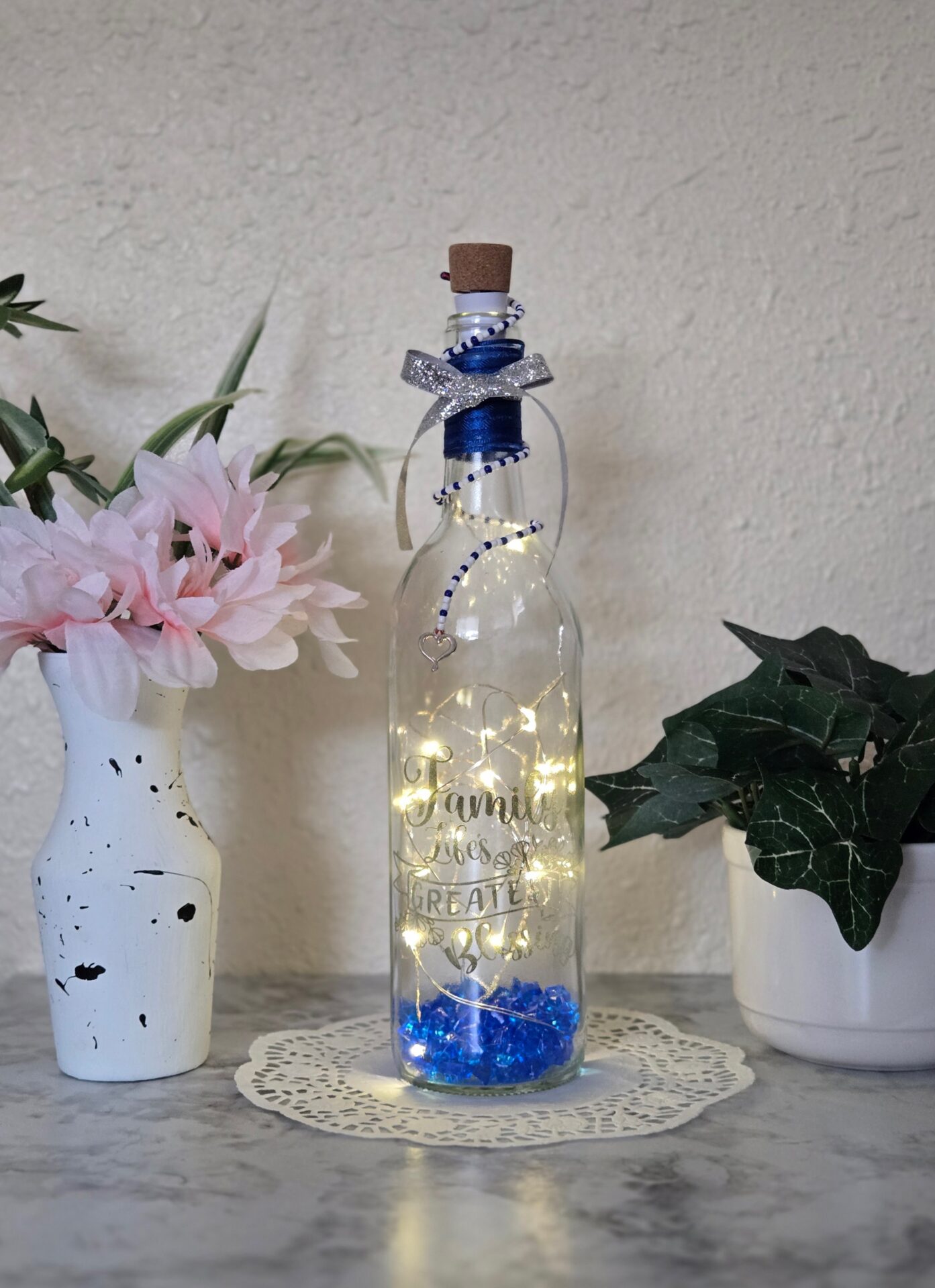 lighted family wine bottle decor – family life’s greatest blessing lighted family wine bottle decor – family life’s greatest blessing