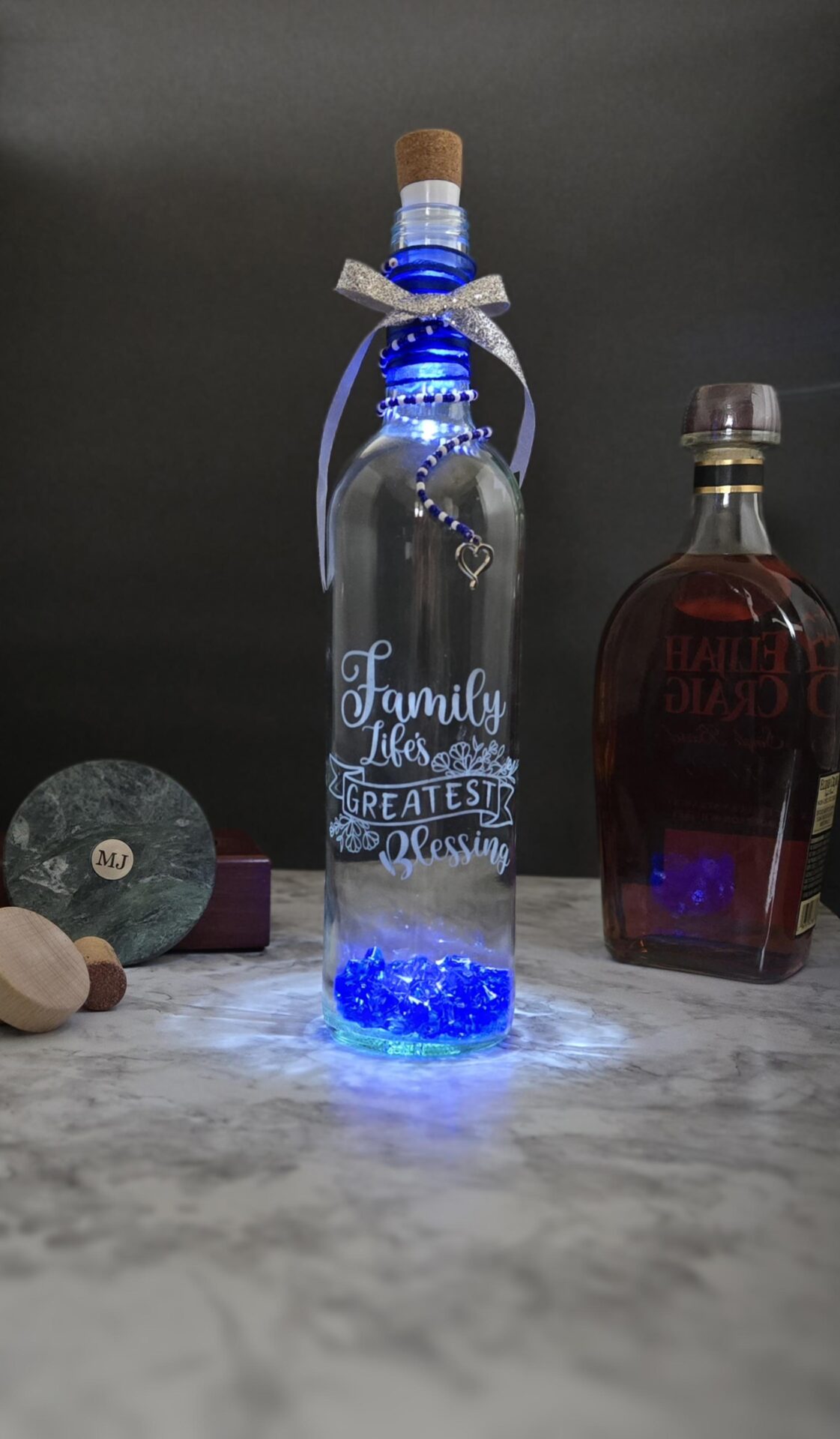 lighted family wine bottle decor – family life’s greatest blessing lighted family wine bottle decor – family life’s greatest blessing