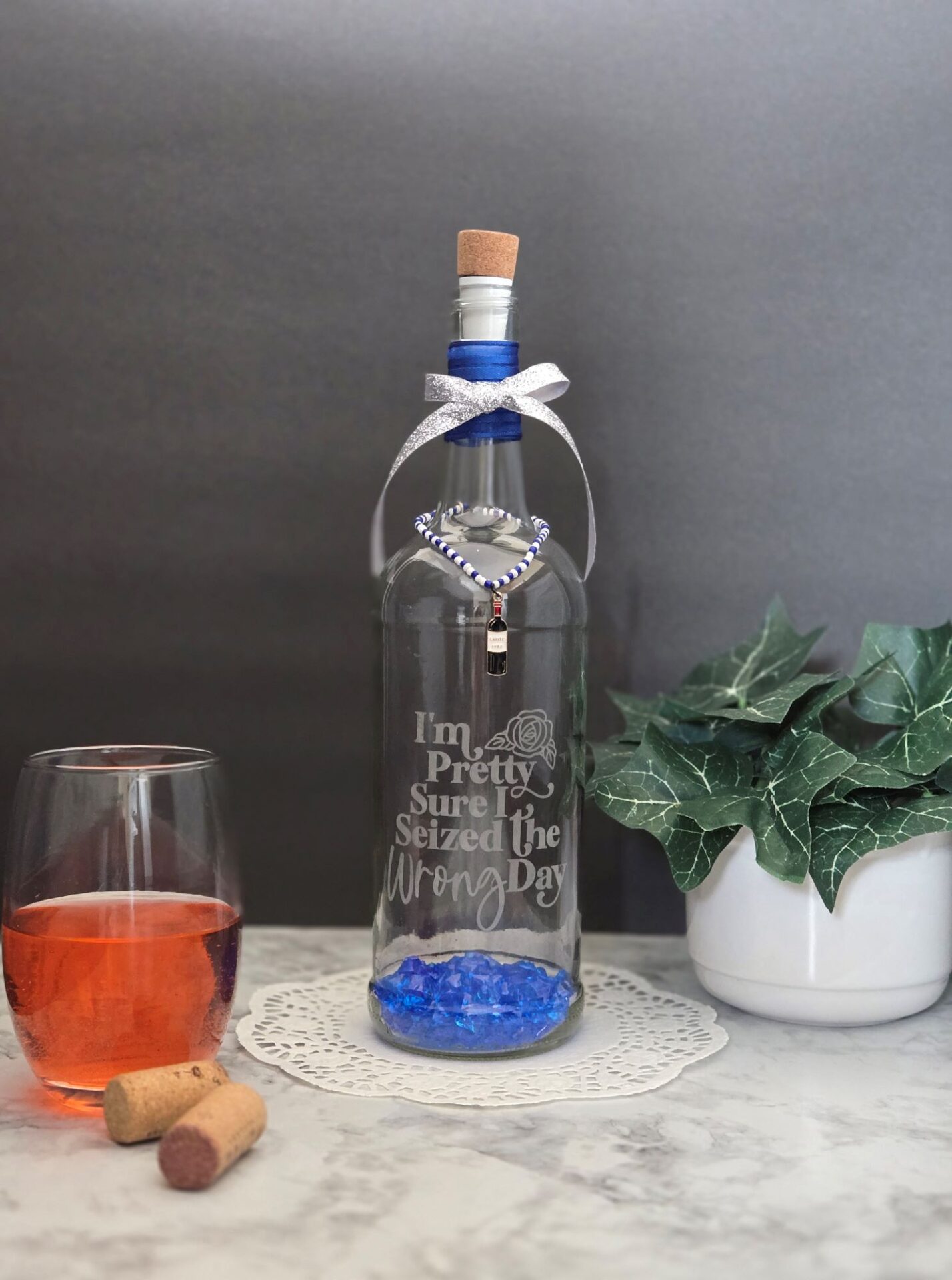 lighted wine bottle decor – “i’m pretty sure i seized the wrong day” lighted wine bottle decor – “i’m pretty sure i seized the wrong day”