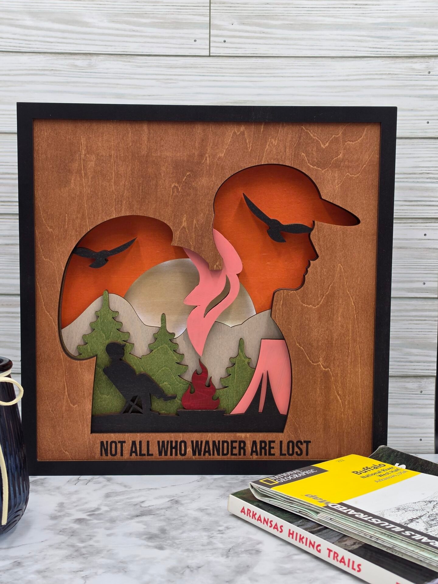 campfire and hiker 12 in